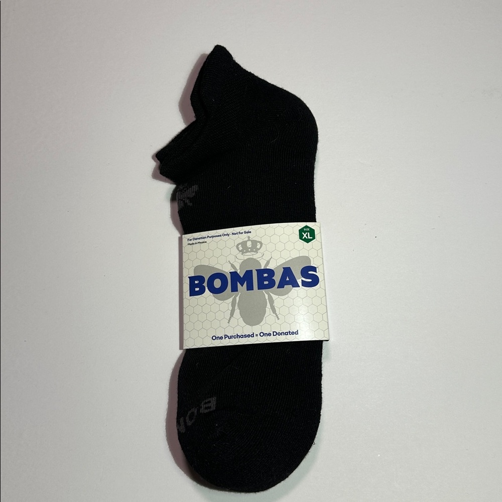 NWT Bombas Unisex Ankle Socks Black Size XL (Men's 13½-16 Women's 13½-17)